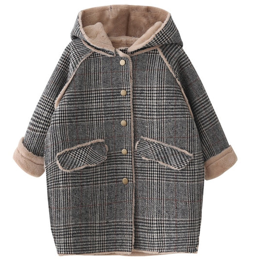 Girls Woollen Coat Children's Long Thick Over Coat