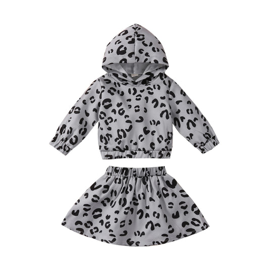 Hooded Leopard Two Piece Set for Girls