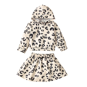 Hooded Leopard Two Piece Set for Girls