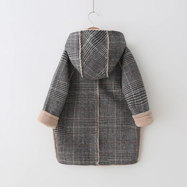 Girls Woollen Coat Children's Long Thick Over Coat - My Store