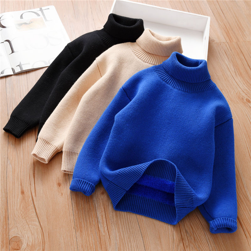 Casual Thick Warm Fleece Turtle-neck Sweaters - My Store